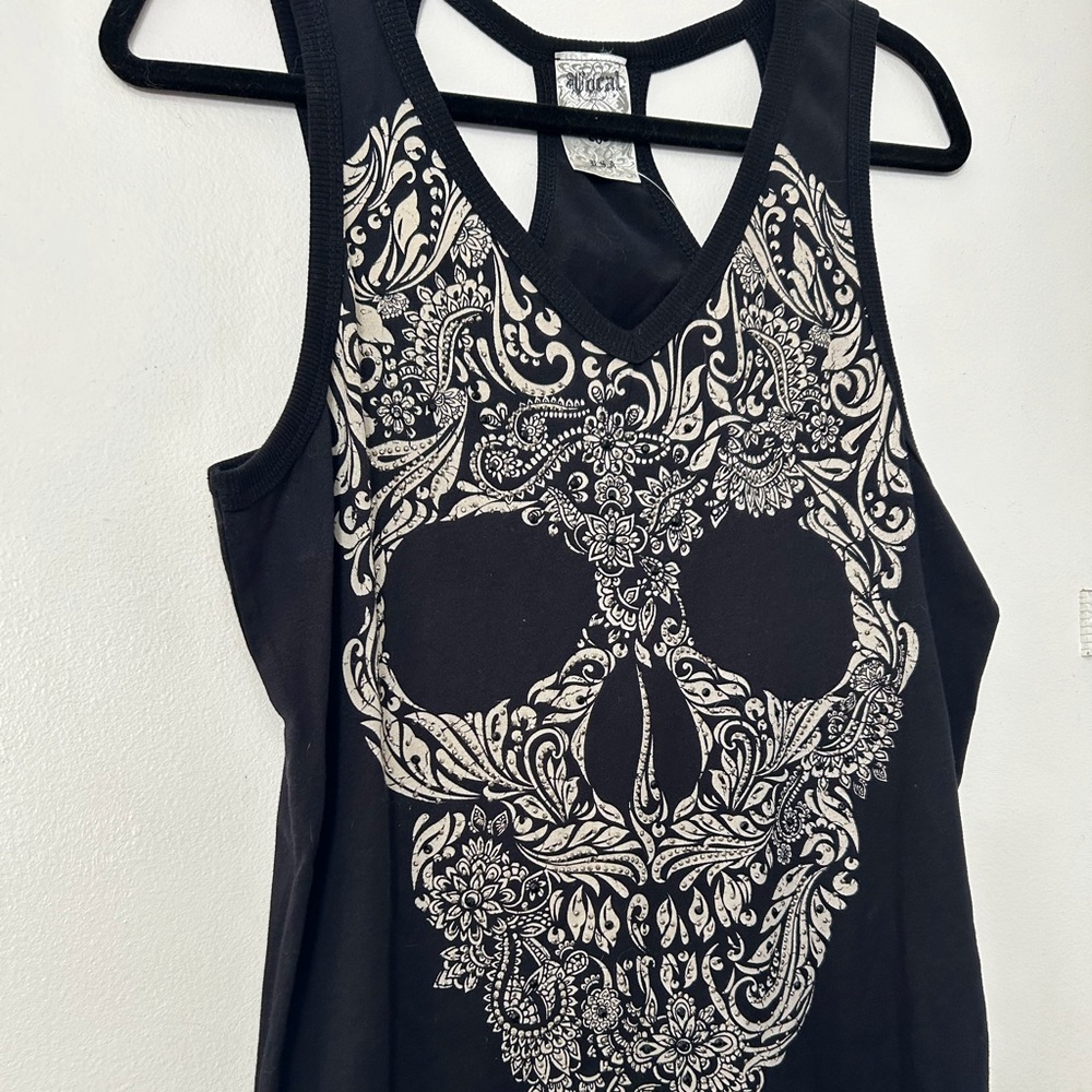 Vocal Skeleton Tank top with beads.